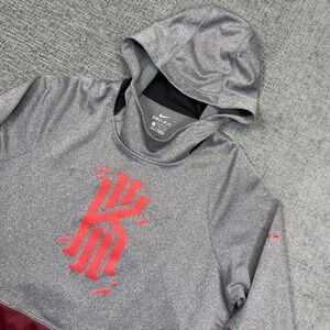 Nike Hoodie Mens Medium Gray Dri-Fit Kyrie Irving Pullover Sweatshirt Basketball